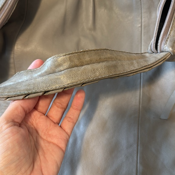 Danier Grey Leather Hobo Bag - Picture 7 of 11